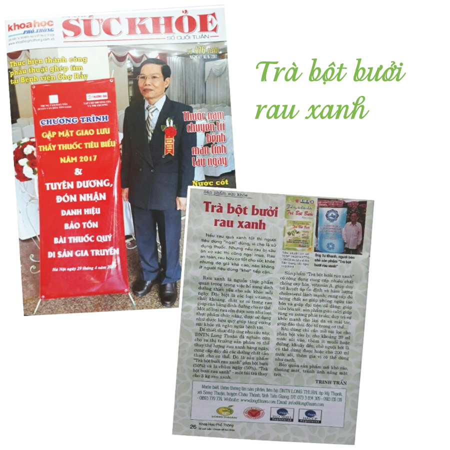 Trà bột bưởi rau xanh